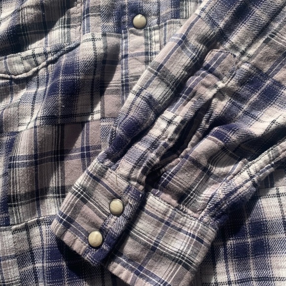 Lucky Brand Flannel Check Plaid Pearl Snap Western Casual Shirt Men Medium - Picture 5 of 9